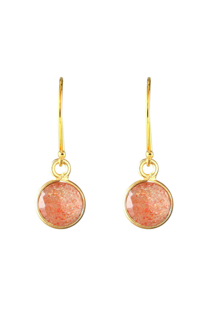 Sunstone Gold Earrings-Earrings-Vixen Collection, Day Spa and Women's Boutique Located in Seattle, Washington