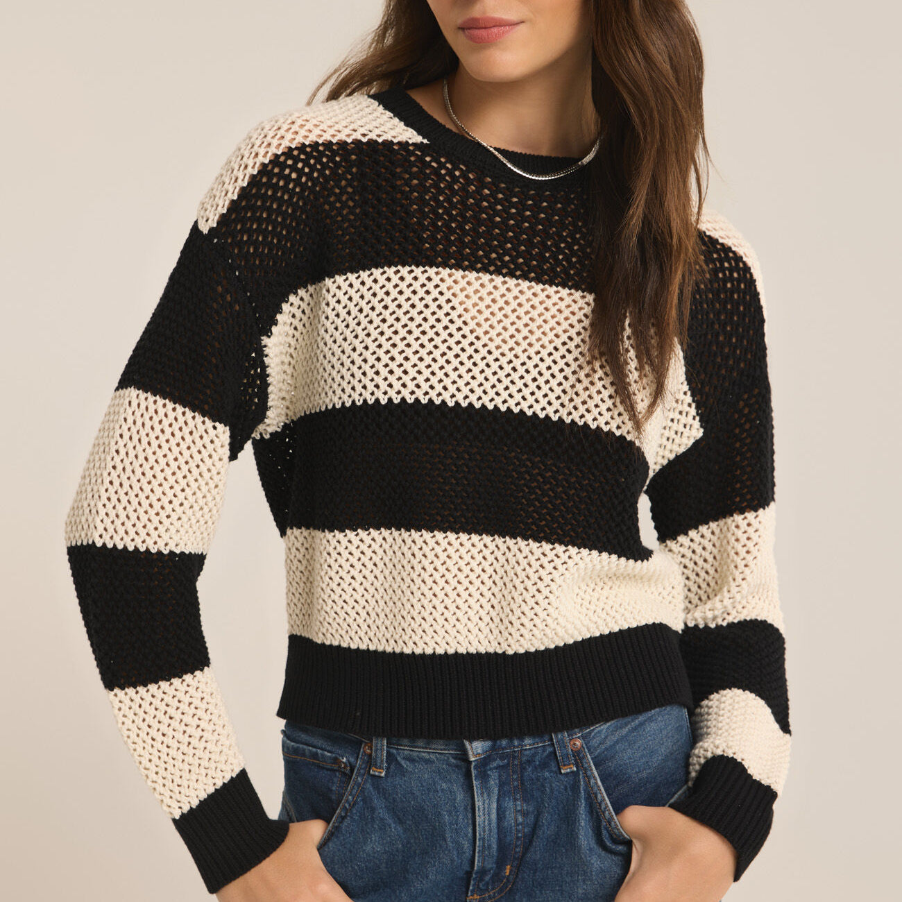 Broadbeach Stripe Sweater-Sweaters-Vixen Collection, Day Spa and Women's Boutique Located in Seattle, Washington