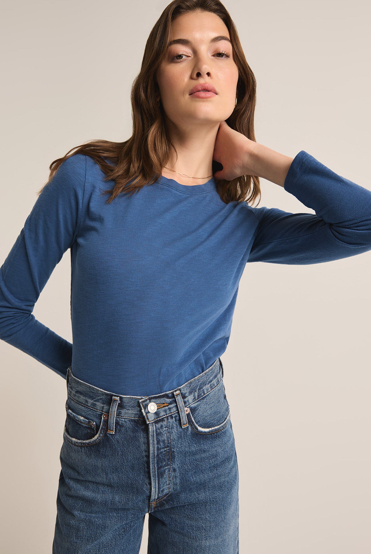 Modern Slub Long Sleeve Tee-Long Sleeves-Vixen Collection, Day Spa and Women's Boutique Located in Seattle, Washington