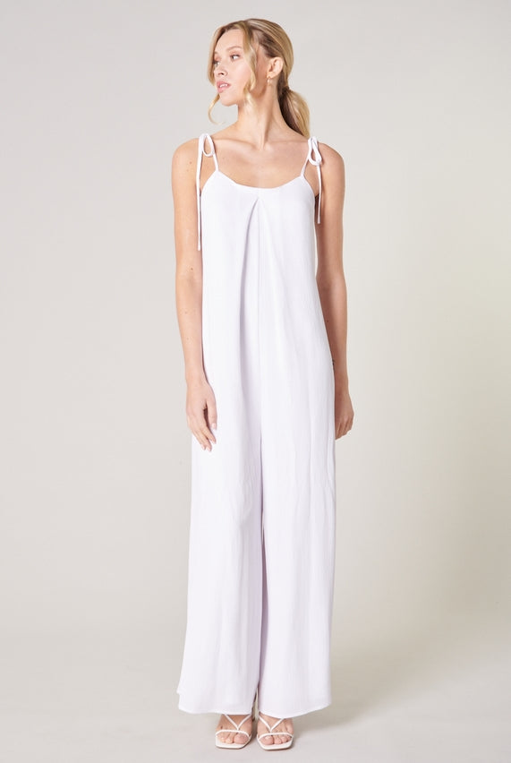 Catch A Breeze Wide Leg Tie Strap Jumpsuit-Jumpsuits-Vixen Collection, Day Spa and Women's Boutique Located in Seattle, Washington