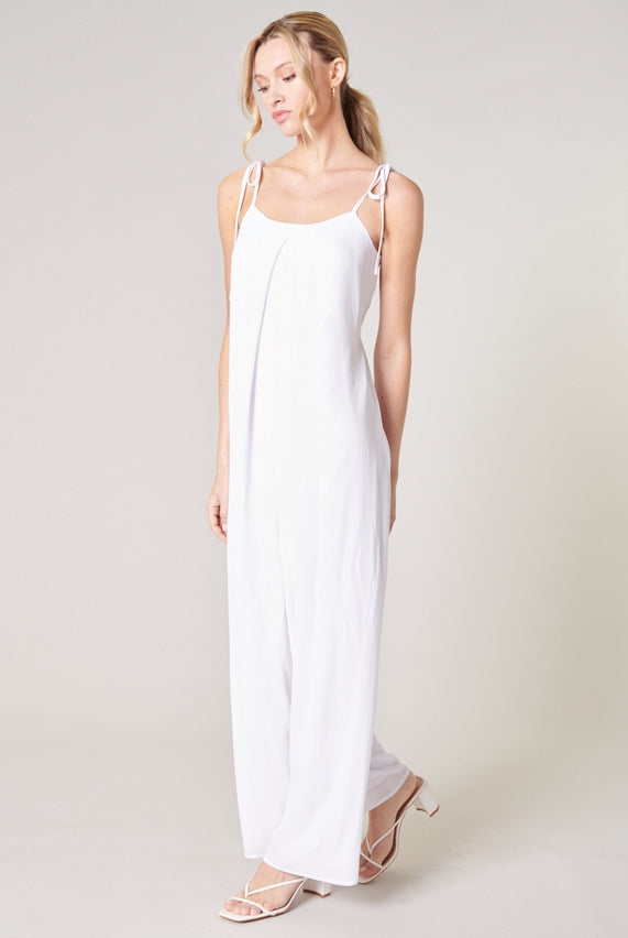 Catch A Breeze Wide Leg Tie Strap Jumpsuit-Jumpsuits-Vixen Collection, Day Spa and Women's Boutique Located in Seattle, Washington