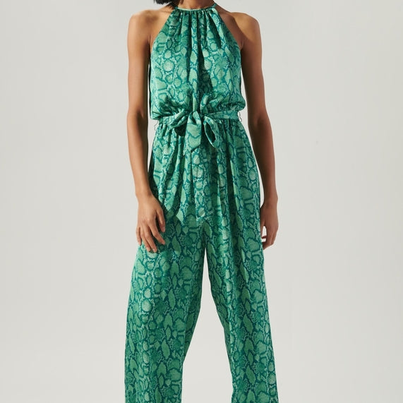 Gwendolyn Snake Jumpsuit-Jumpsuits-Vixen Collection, Day Spa and Women's Boutique Located in Seattle, Washington