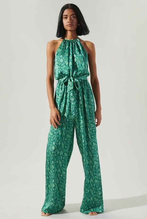 Gwendolyn Snake Jumpsuit-Jumpsuits-Vixen Collection, Day Spa and Women's Boutique Located in Seattle, Washington