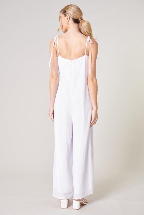 Catch A Breeze Wide Leg Tie Strap Jumpsuit-Jumpsuits-Vixen Collection, Day Spa and Women's Boutique Located in Seattle, Washington