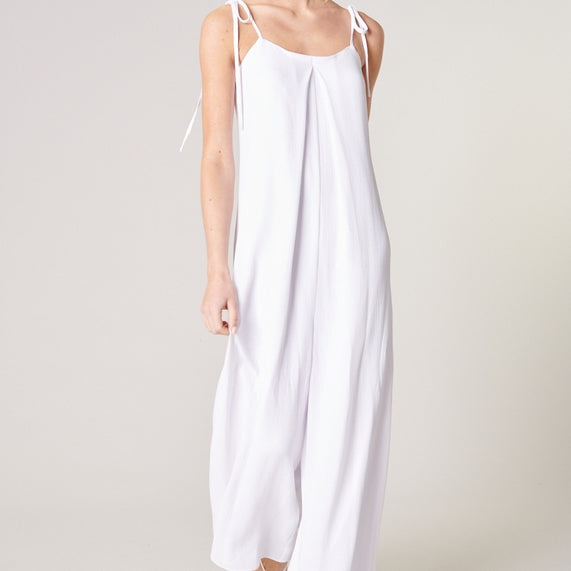 Catch A Breeze Wide Leg Tie Strap Jumpsuit-Jumpsuits-Vixen Collection, Day Spa and Women's Boutique Located in Seattle, Washington