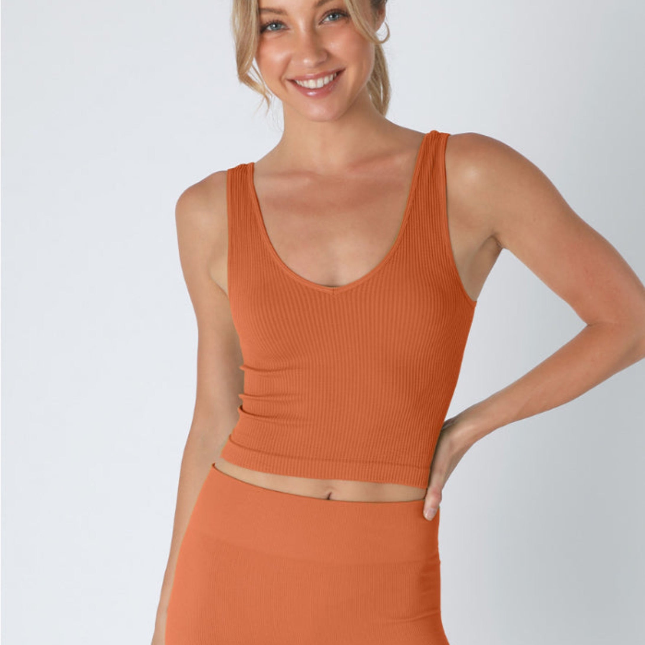 Z OLD Reversible Ribbed Crop Top-Tank Tops-Vixen Collection, Day Spa and Women's Boutique Located in Seattle, Washington