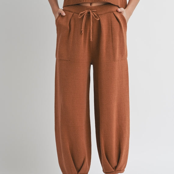 Drawstring Knit Lounge Pants-Pants-Vixen Collection, Day Spa and Women's Boutique Located in Seattle, Washington