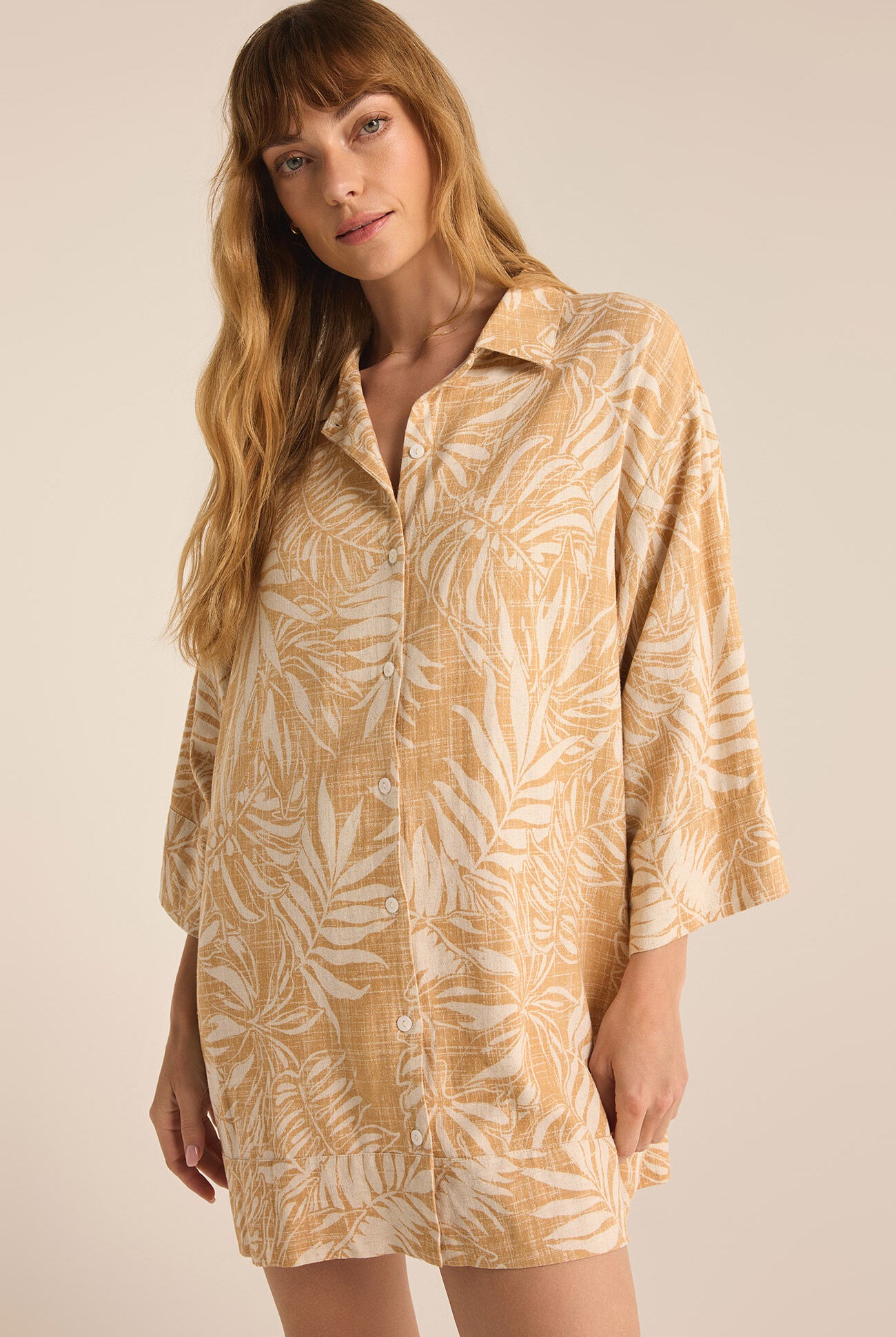 Camden Sandy Bay Palm Tunic Dress-Dresses-Vixen Collection, Day Spa and Women's Boutique Located in Seattle, Washington
