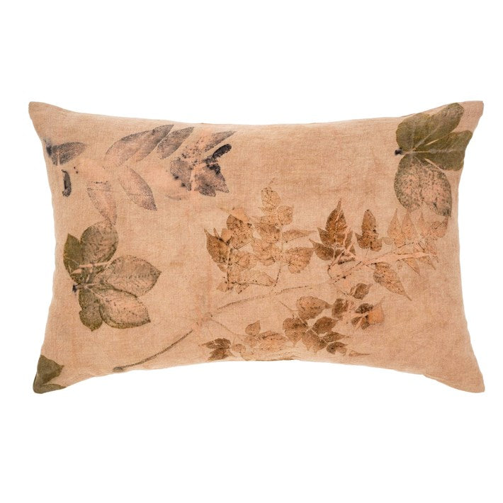 Linen Eco Print Pillow-Pillows-Vixen Collection, Day Spa and Women's Boutique Located in Seattle, Washington