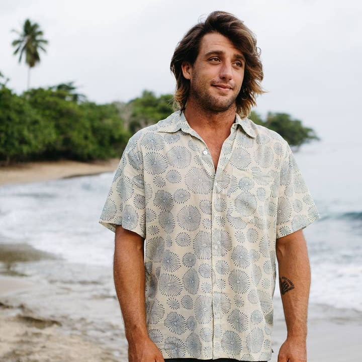 Aqua Urchin Button Down-Men's Tops-Vixen Collection, Day Spa and Women's Boutique Located in Seattle, Washington
