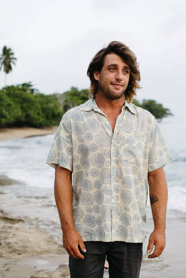 Aqua Urchin Button Down-Men's Tops-Vixen Collection, Day Spa and Women's Boutique Located in Seattle, Washington