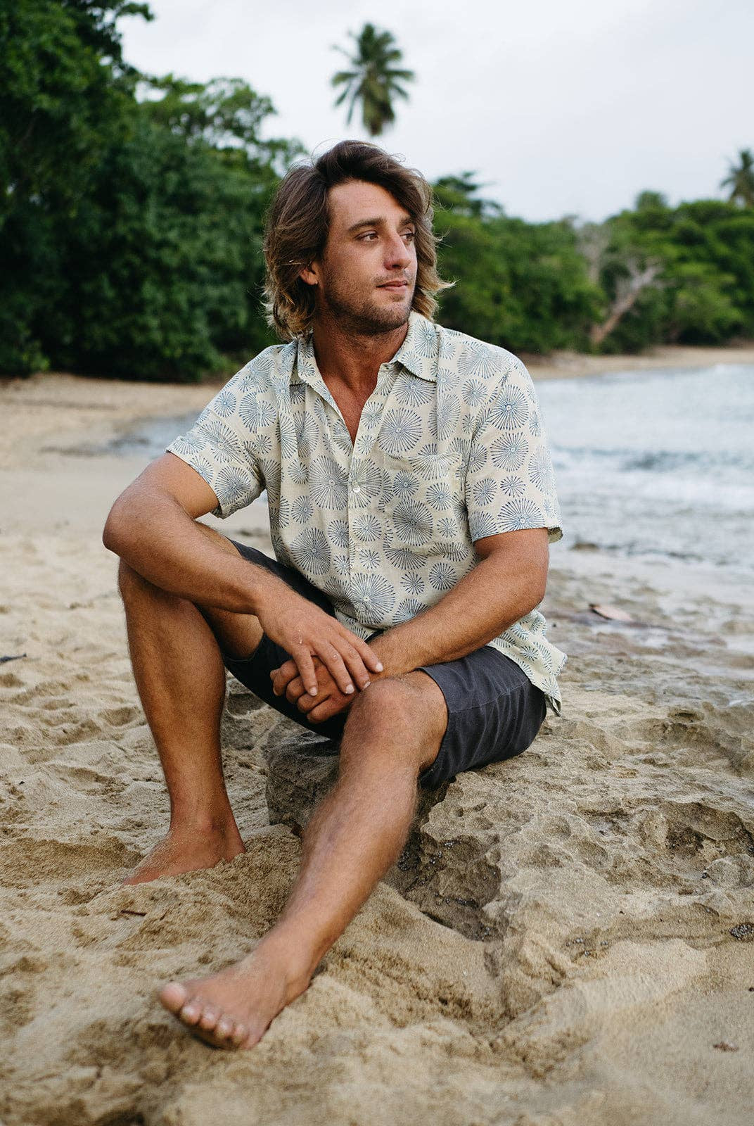 Aqua Urchin Button Down-Men's Tops-Vixen Collection, Day Spa and Women's Boutique Located in Seattle, Washington
