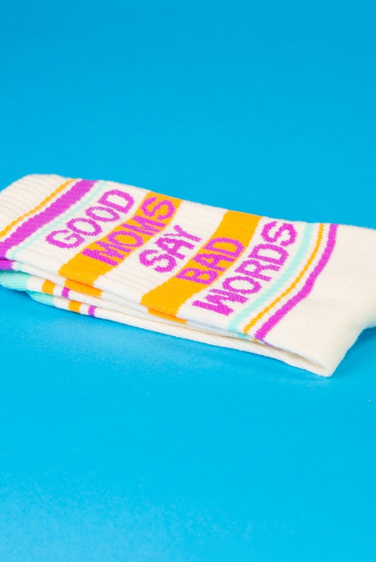 Good Moms Say Bad Words Gym Crew Socks-Socks-Vixen Collection, Day Spa and Women's Boutique Located in Seattle, Washington