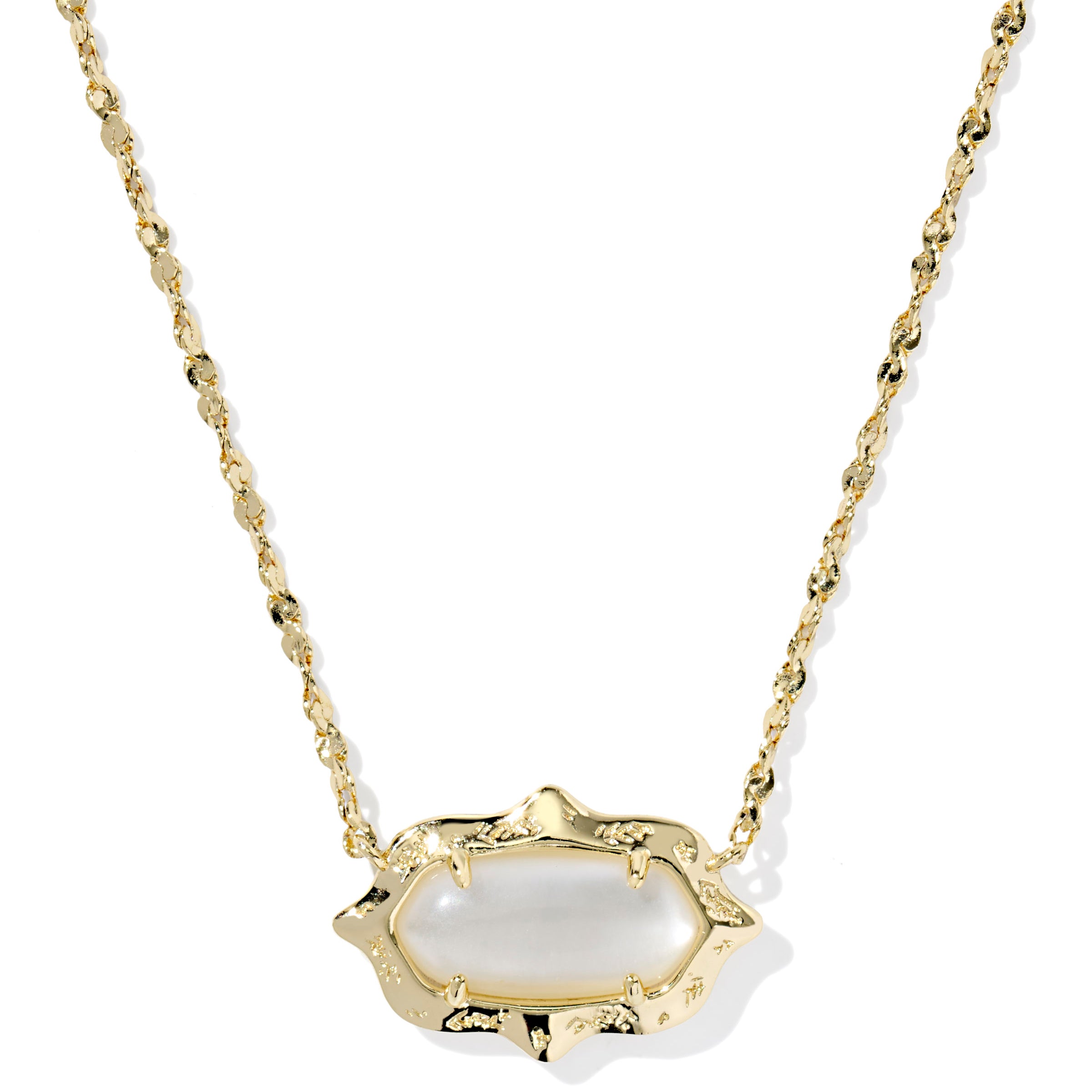 Elisa Scallop Frame Short Pendant Necklace-Necklaces-Vixen Collection, Day Spa and Women's Boutique Located in Seattle, Washington