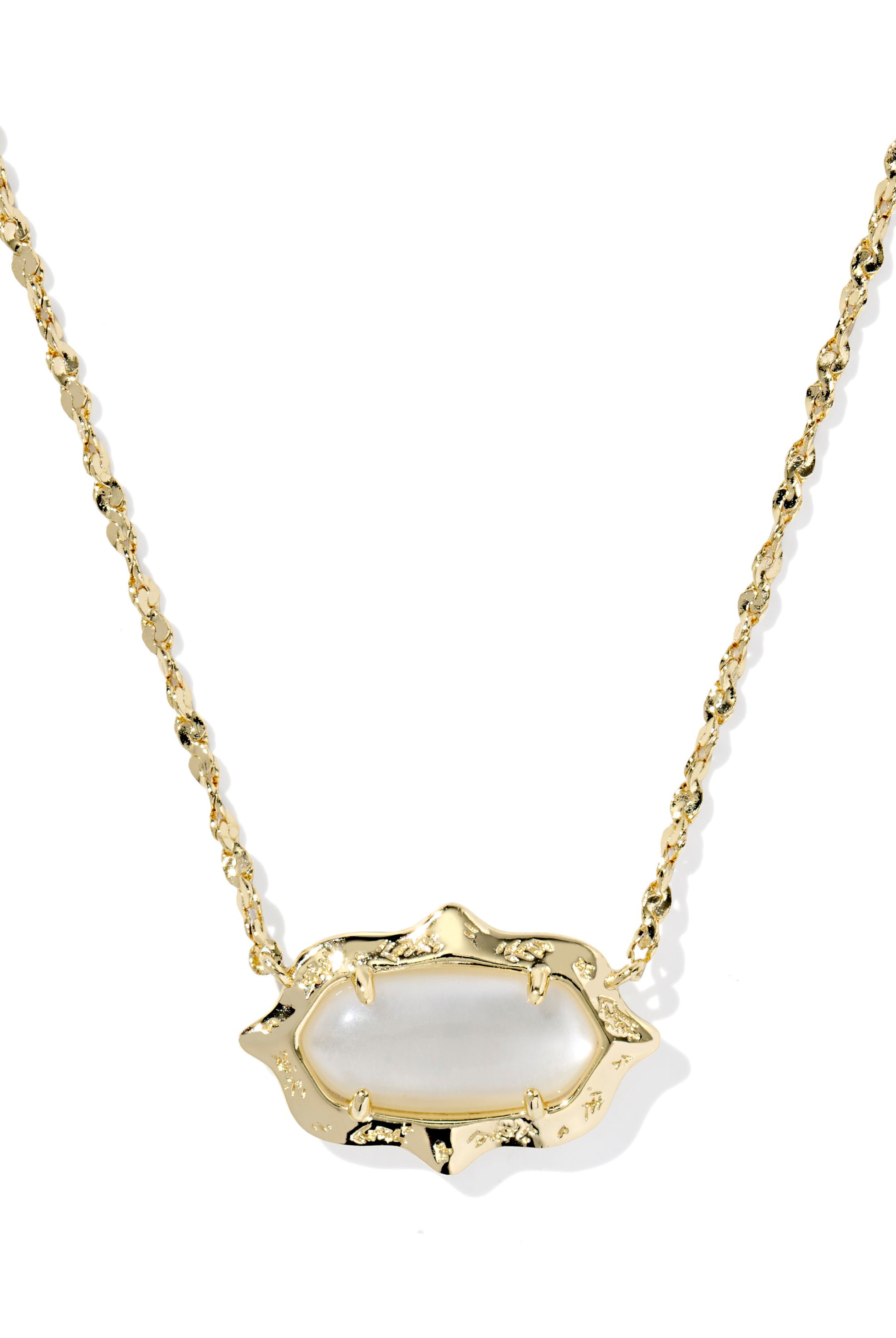 Elisa Scallop Frame Short Pendant Necklace-Necklaces-Vixen Collection, Day Spa and Women's Boutique Located in Seattle, Washington