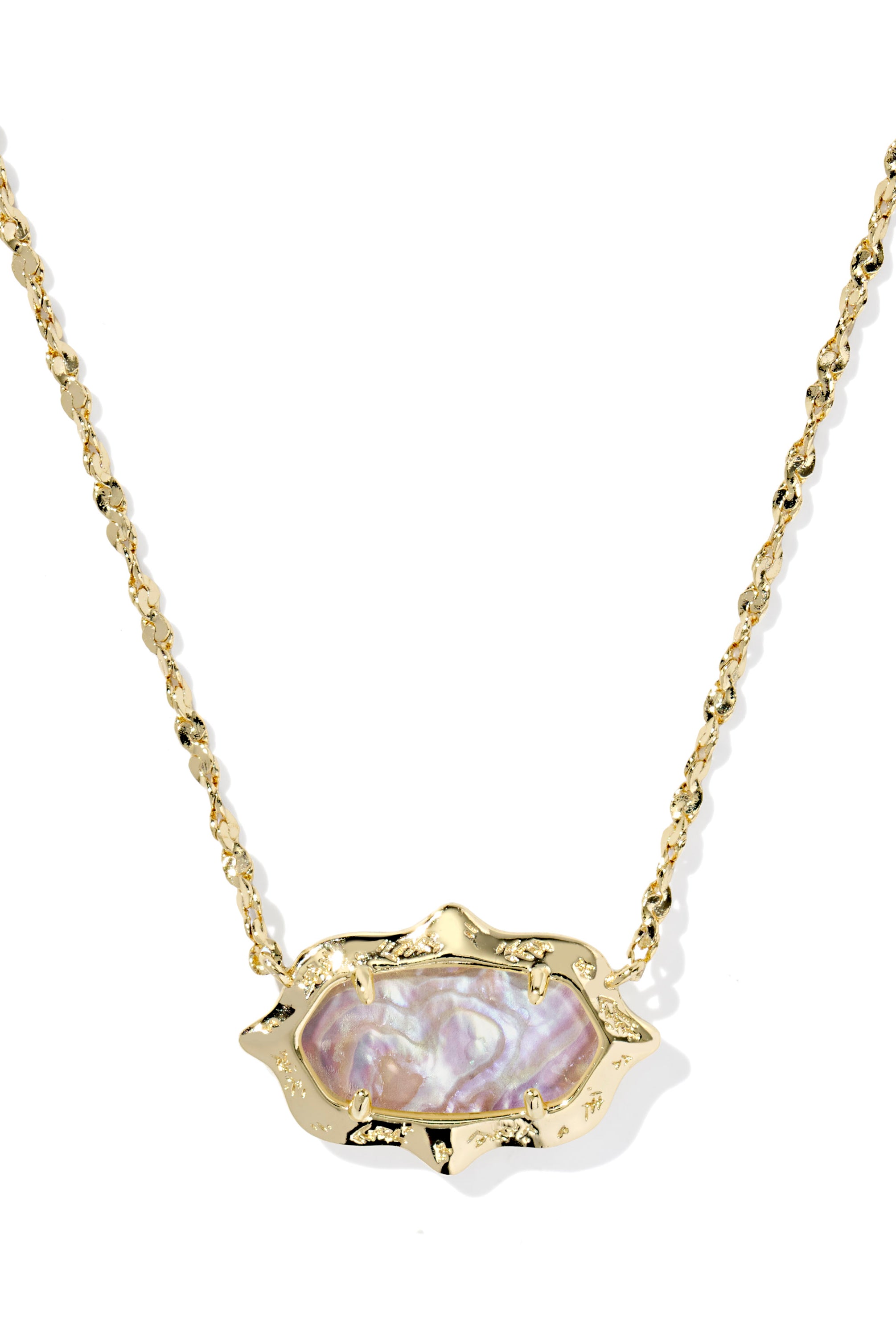 Elisa Scallop Frame Short Pendant Necklace-Necklaces-Vixen Collection, Day Spa and Women's Boutique Located in Seattle, Washington