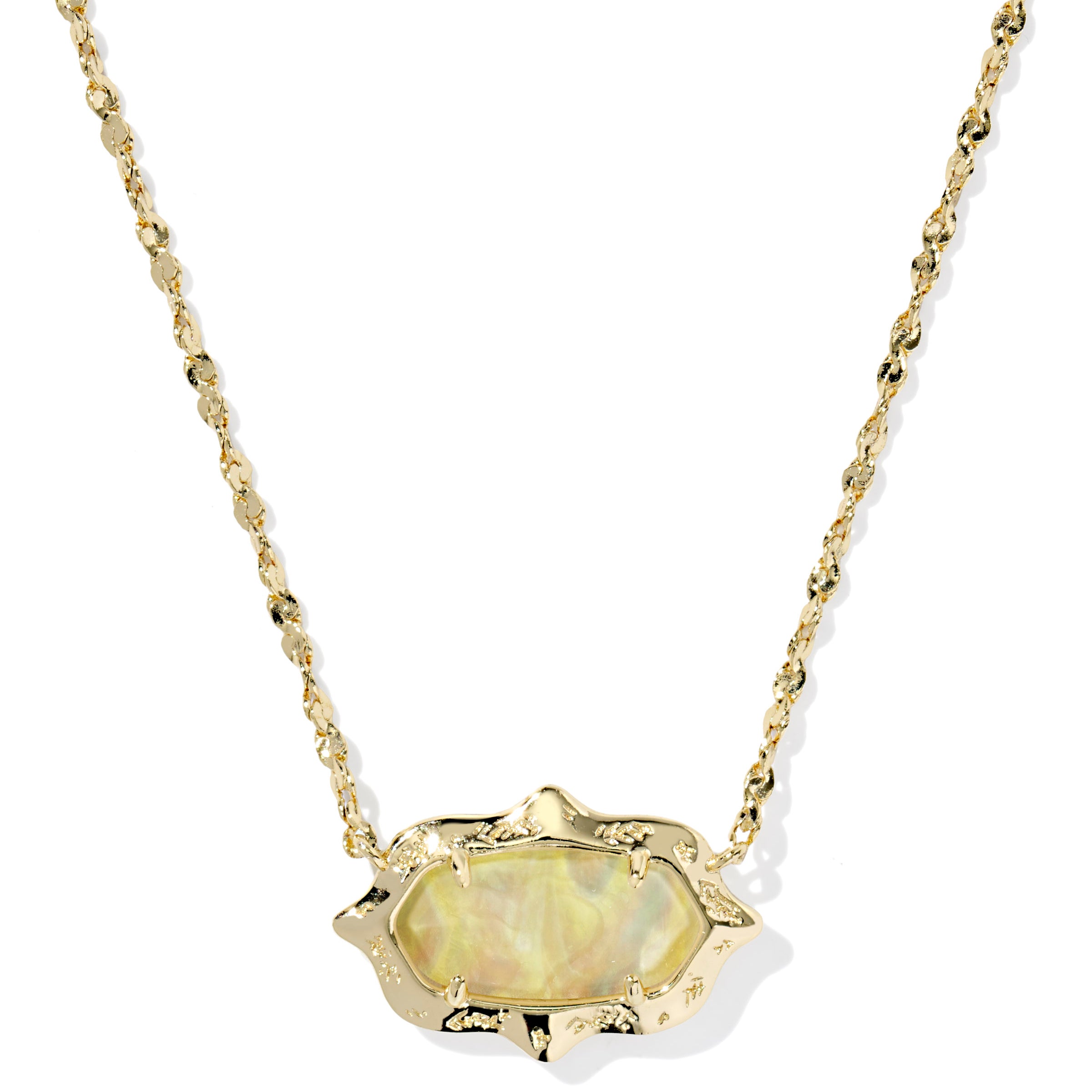 Elisa Scallop Frame Short Pendant Necklace-Necklaces-Vixen Collection, Day Spa and Women's Boutique Located in Seattle, Washington