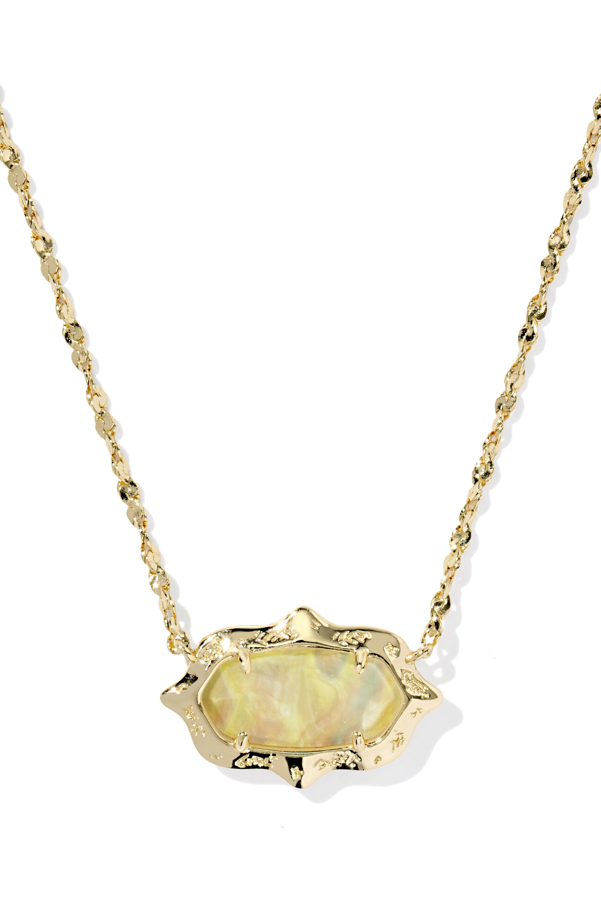 Elisa Scallop Frame Short Pendant Necklace-Necklaces-Vixen Collection, Day Spa and Women's Boutique Located in Seattle, Washington