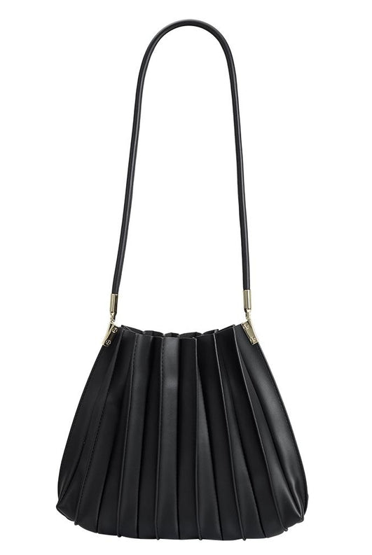 Carrie Pleated Vegan Shoulder Bag-Bags + Wallets-Vixen Collection, Day Spa and Women's Boutique Located in Seattle, Washington