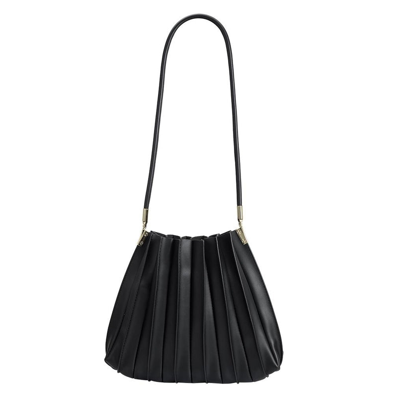 Carrie Pleated Vegan Shoulder Bag-Bags + Wallets-Vixen Collection, Day Spa and Women's Boutique Located in Seattle, Washington