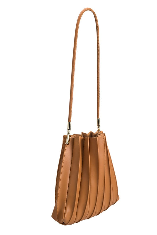 Carrie Pleated Vegan Shoulder Bag-Bags + Wallets-Vixen Collection, Day Spa and Women's Boutique Located in Seattle, Washington
