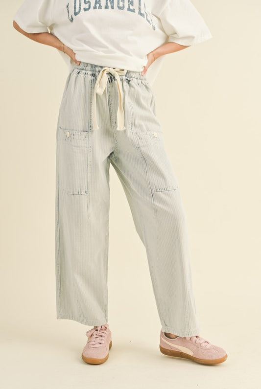 Sea Stitched Barrel Pants-Pants-Vixen Collection, Day Spa and Women's Boutique Located in Seattle, Washington