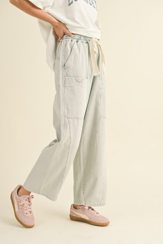 Sea Stitched Barrel Pants-Pants-Vixen Collection, Day Spa and Women's Boutique Located in Seattle, Washington