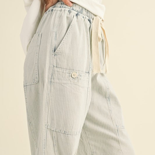 Sea Stitched Barrel Pants-Pants-Vixen Collection, Day Spa and Women's Boutique Located in Seattle, Washington