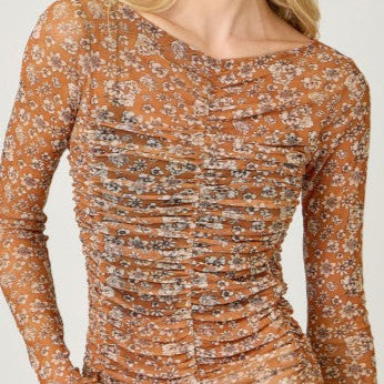 Wildflower Riot Mesh Top-Long Sleeves-Vixen Collection, Day Spa and Women's Boutique Located in Seattle, Washington