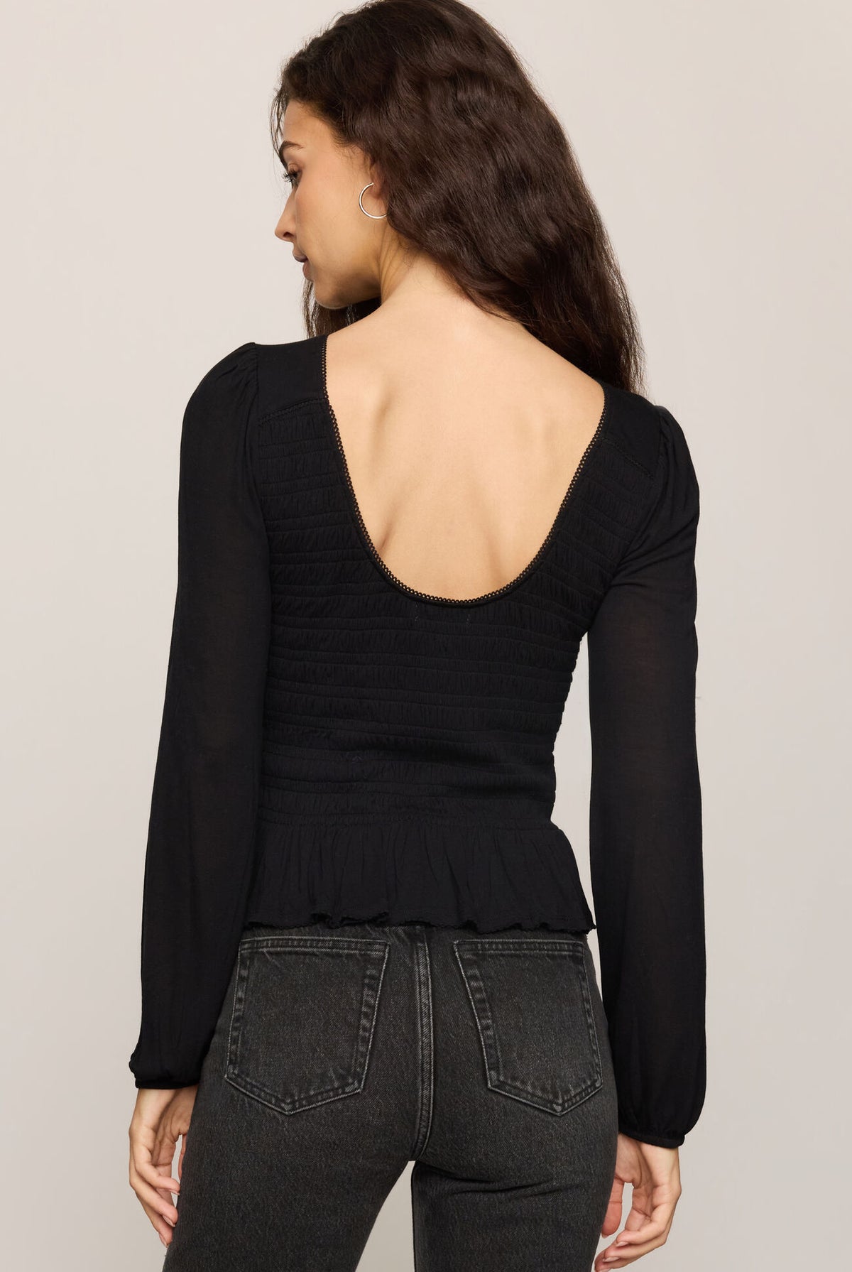 Carey Knit Smocked Top-Tops-Vixen Collection, Day Spa and Women's Boutique Located in Seattle, Washington