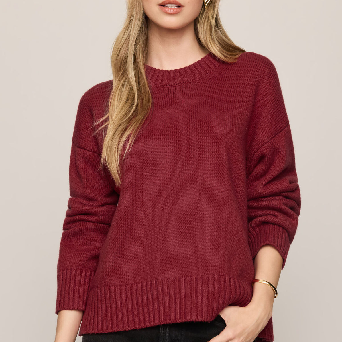 Cloud Spun Shaped Crew Sweater-Tops-Vixen Collection, Day Spa and Women's Boutique Located in Seattle, Washington