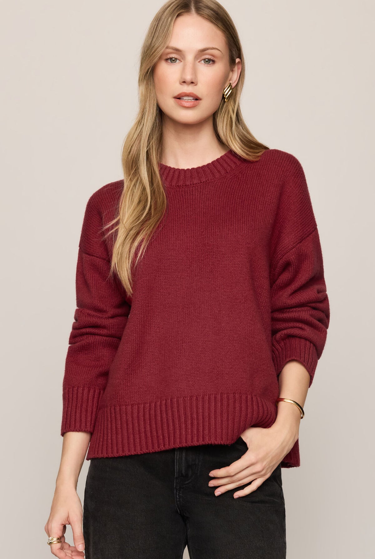 Cloud Spun Shaped Crew Sweater-Tops-Vixen Collection, Day Spa and Women's Boutique Located in Seattle, Washington