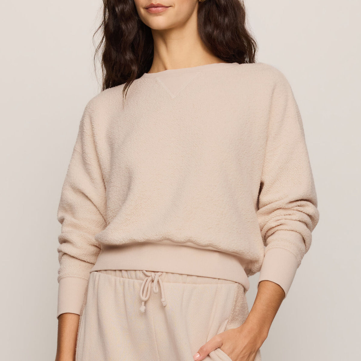 Clubhouse Textured Sweatshirt-Tops-Vixen Collection, Day Spa and Women's Boutique Located in Seattle, Washington
