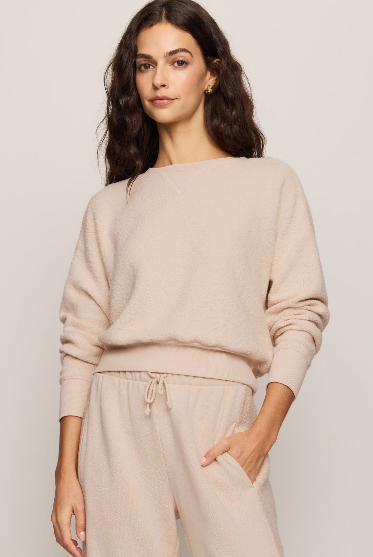 Clubhouse Textured Sweatshirt-Tops-Vixen Collection, Day Spa and Women's Boutique Located in Seattle, Washington