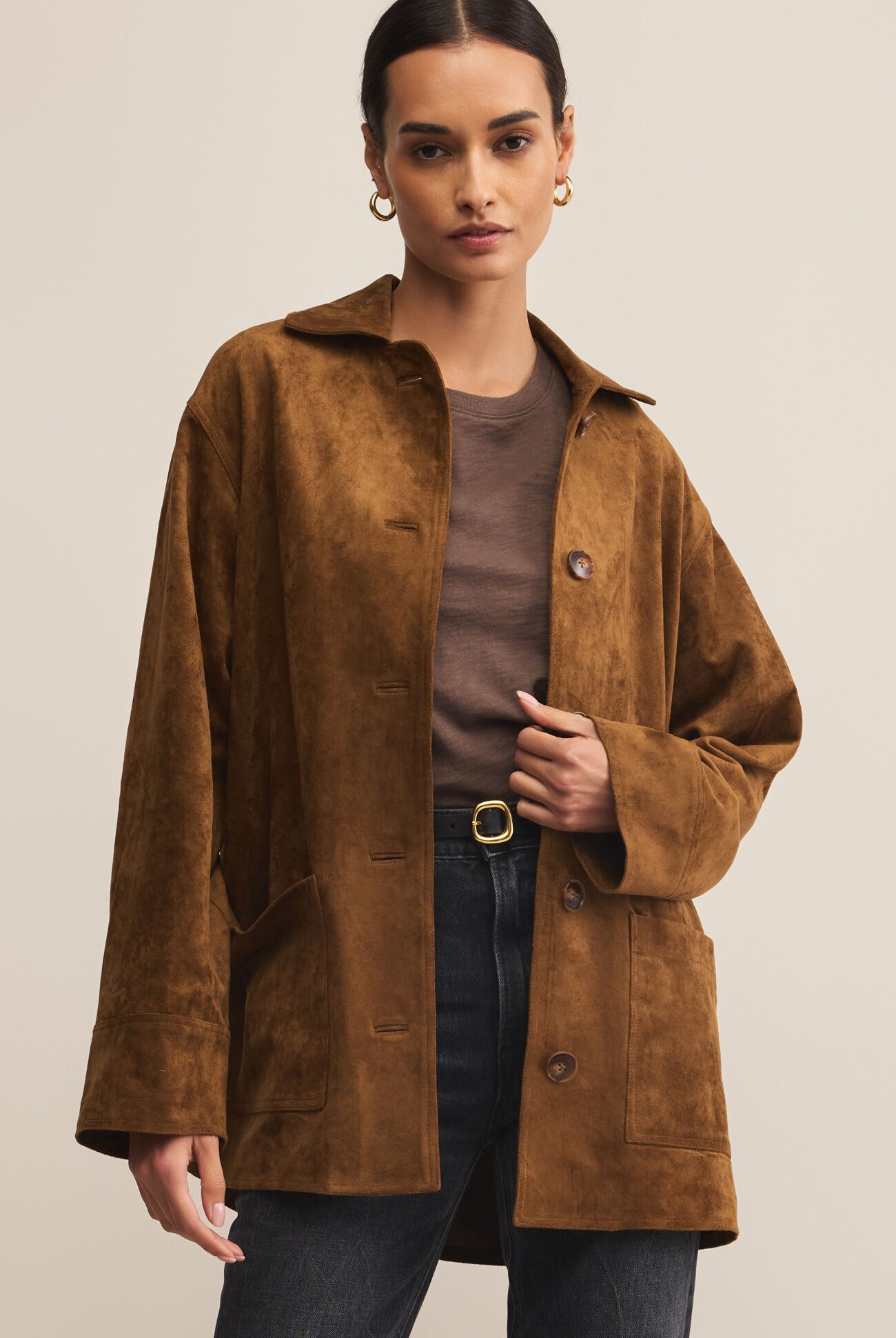 Decker Suede Chore Jacket-Jackets-Vixen Collection, Day Spa and Women's Boutique Located in Seattle, Washington
