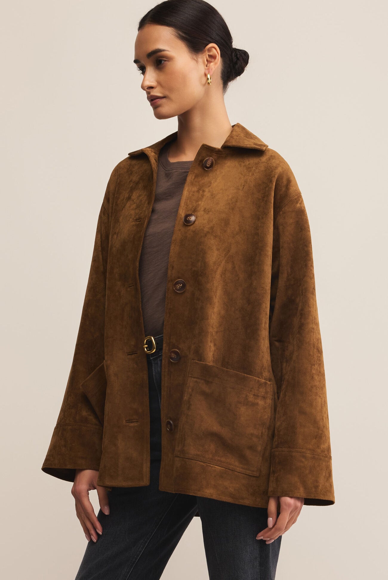 Decker Suede Chore Jacket-Jackets-Vixen Collection, Day Spa and Women's Boutique Located in Seattle, Washington