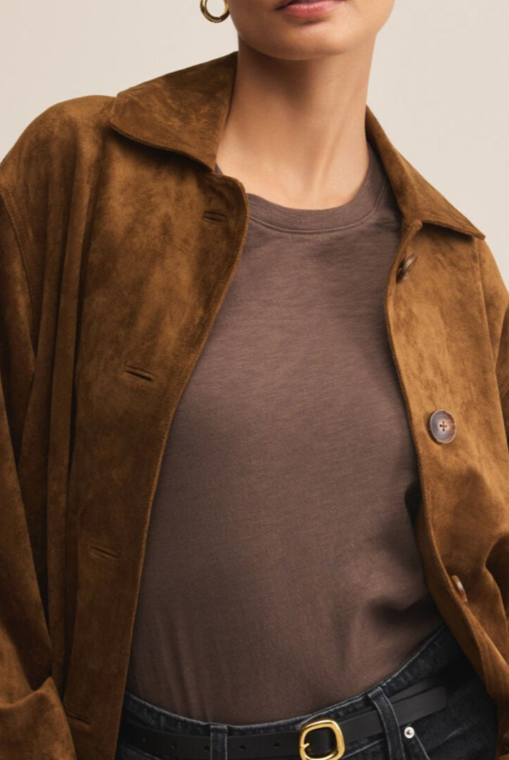 Decker Suede Chore Jacket-Jackets-Vixen Collection, Day Spa and Women's Boutique Located in Seattle, Washington