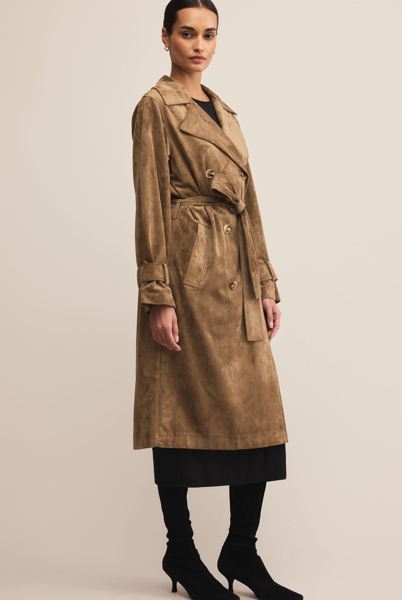 Dorian Suede Trench-Outerwear-Vixen Collection, Day Spa and Women's Boutique Located in Seattle, Washington