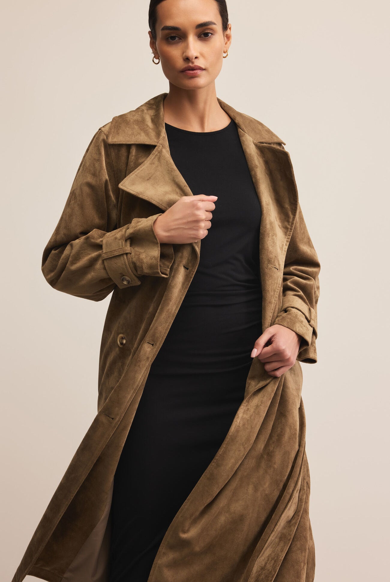 Dorian Suede Trench-Outerwear-Vixen Collection, Day Spa and Women's Boutique Located in Seattle, Washington