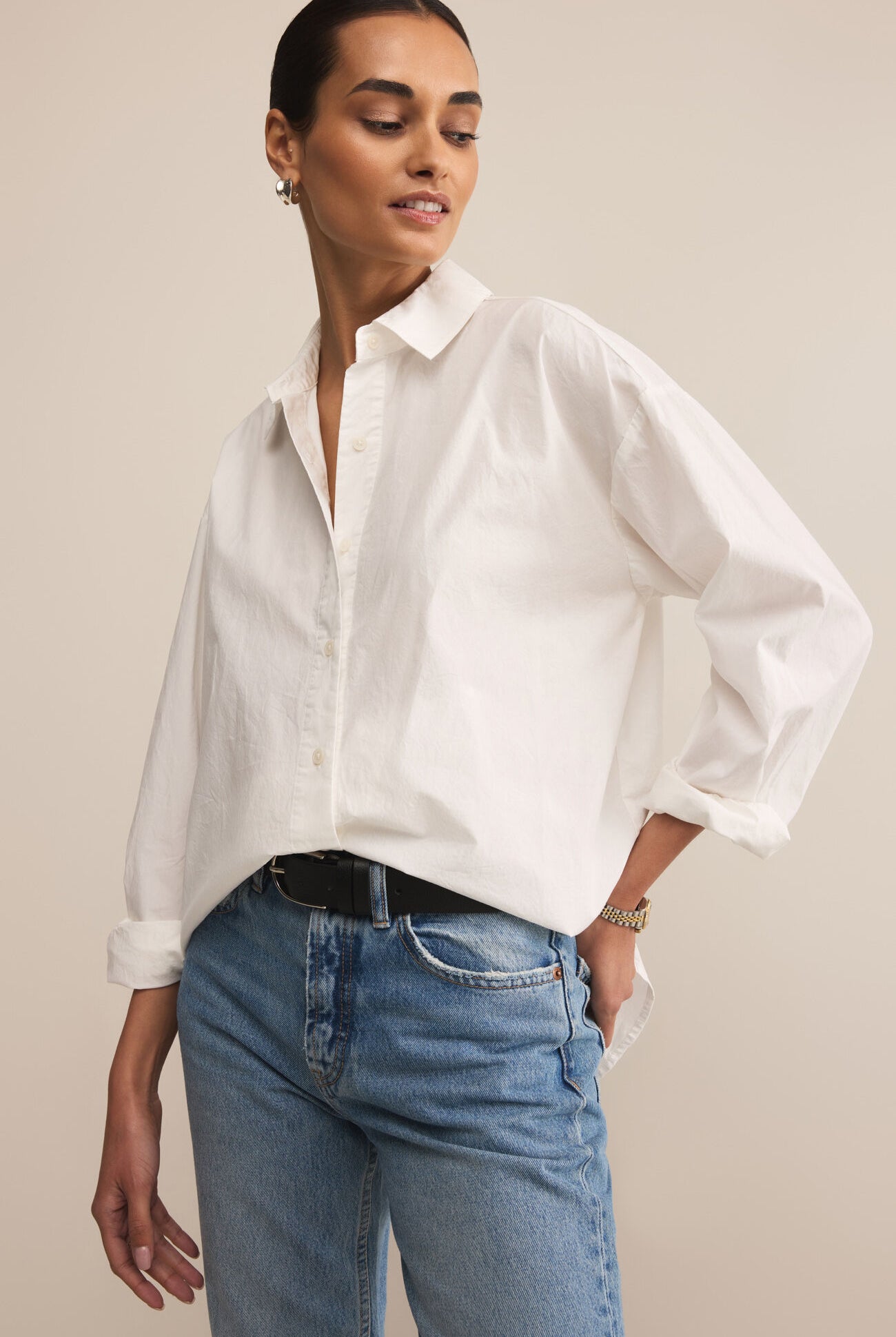 Elevated Poplin Shirt-Long Sleeves-Vixen Collection, Day Spa and Women's Boutique Located in Seattle, Washington