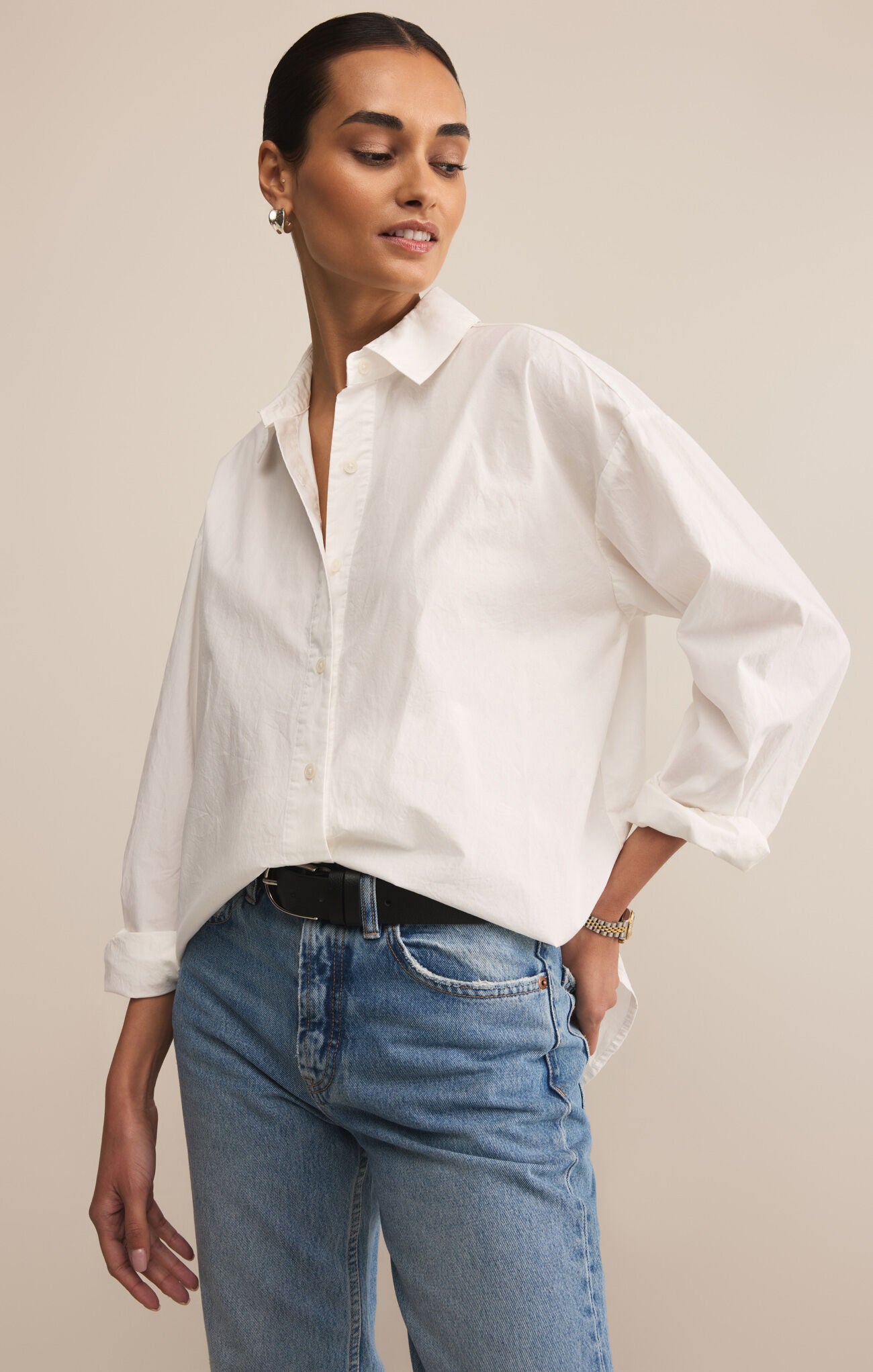 Elevated Poplin Shirt-Long Sleeves-Vixen Collection, Day Spa and Women's Boutique Located in Seattle, Washington