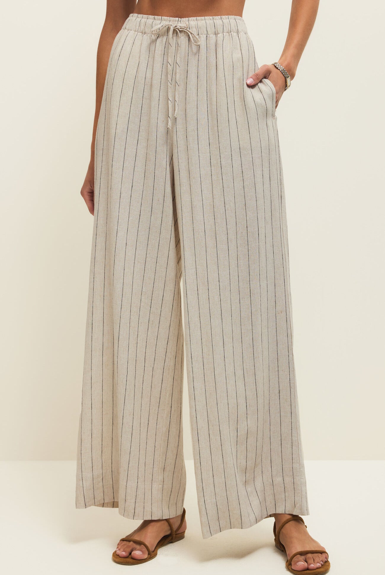 Henri Striped Wide Leg Pant-Pants-Vixen Collection, Day Spa and Women's Boutique Located in Seattle, Washington
