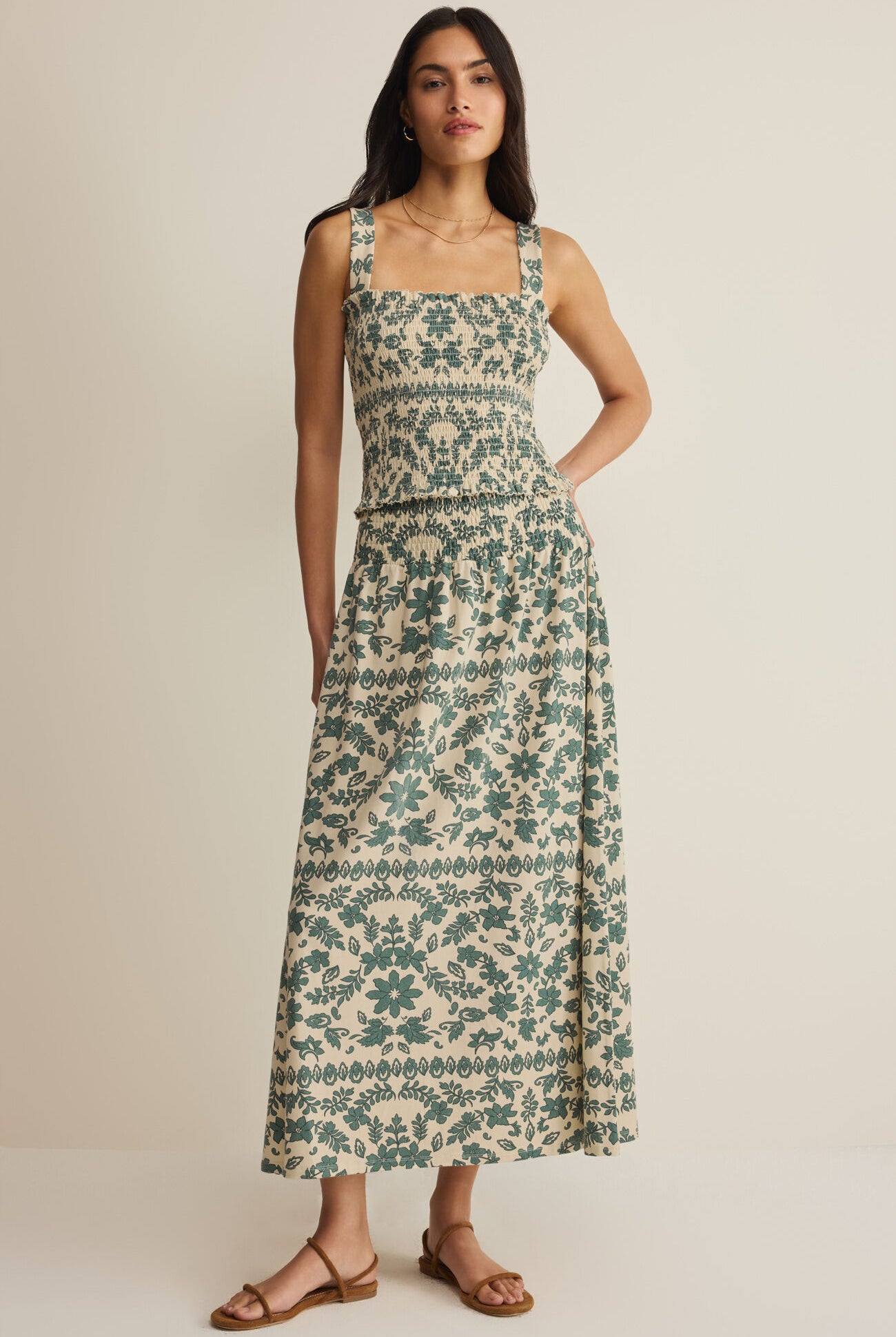 Leya Tera Paisley Smocked Top-Tops-Vixen Collection, Day Spa and Women's Boutique Located in Seattle, Washington