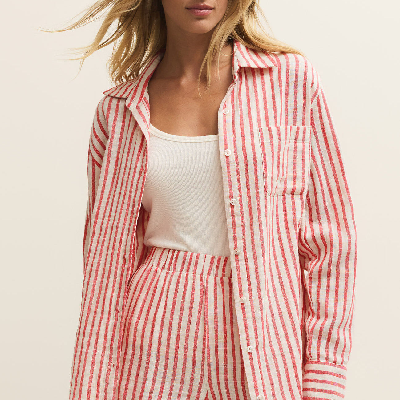 Saturdays Stripe Shirt-Long Sleeves-Vixen Collection, Day Spa and Women's Boutique Located in Seattle, Washington
