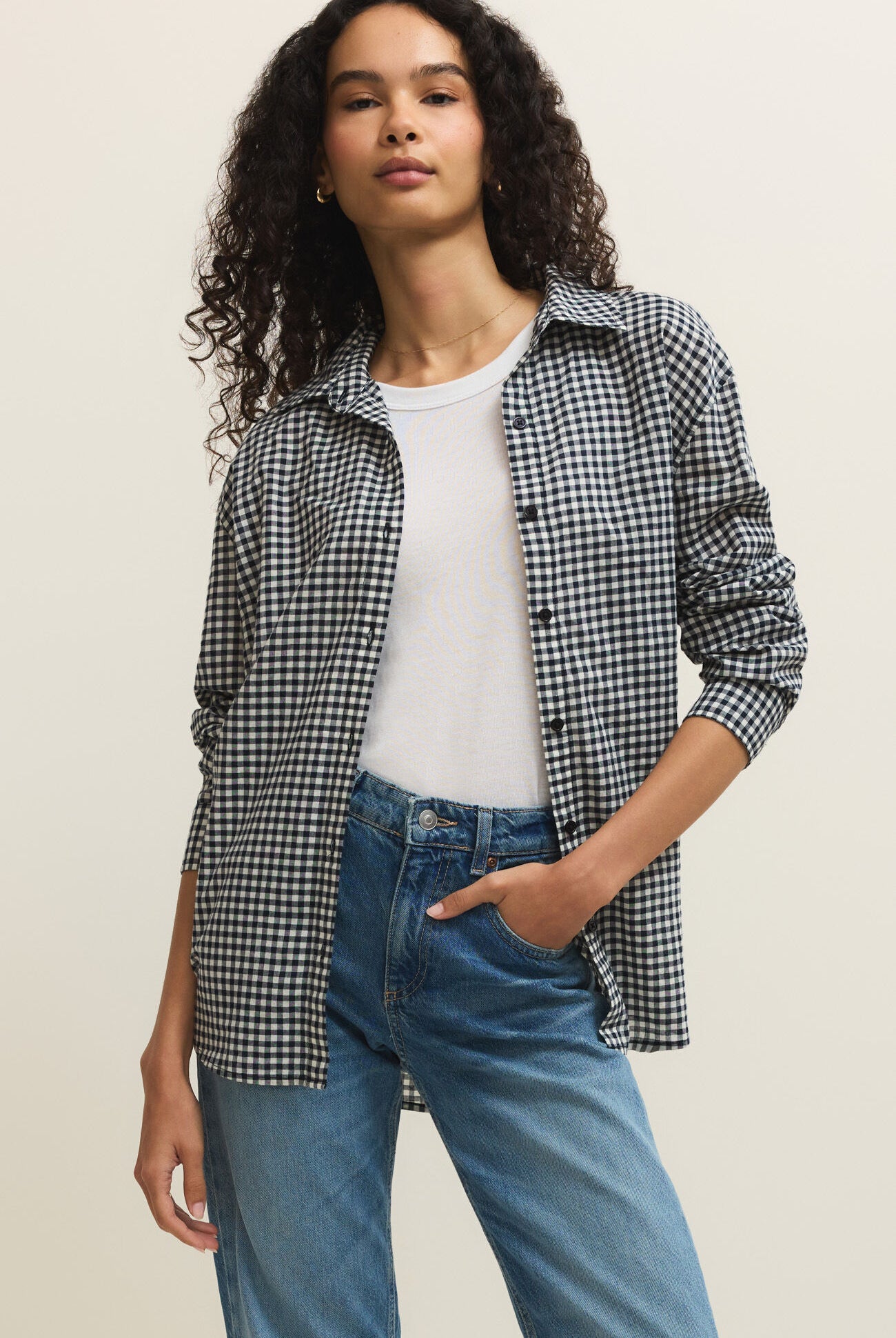 Seaport Button Up Top-Long Sleeves-Vixen Collection, Day Spa and Women's Boutique Located in Seattle, Washington