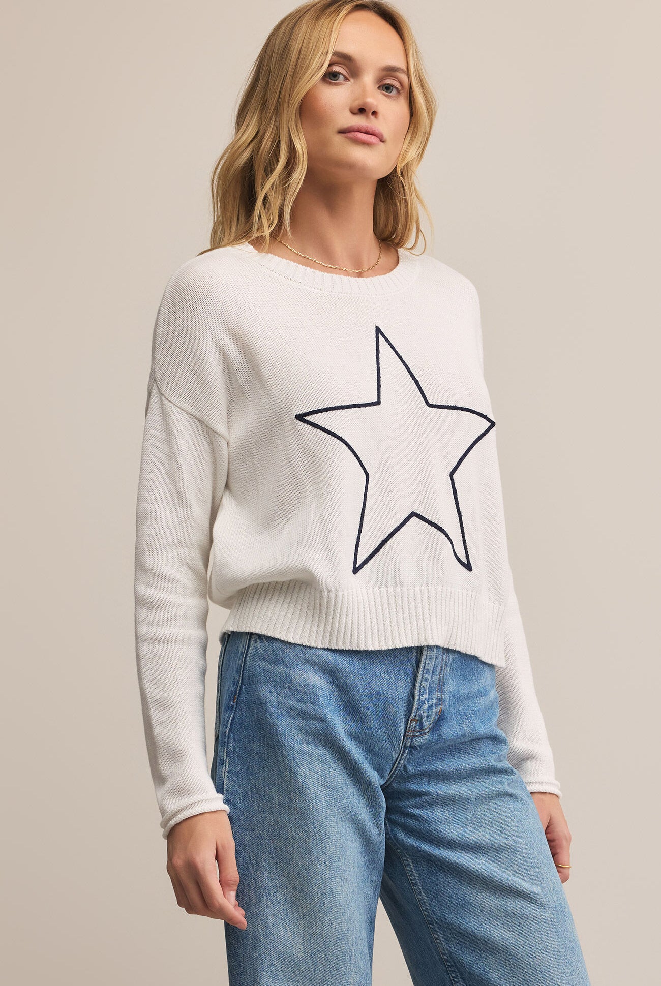 Sienna Lucky Star Sweater-Sweaters-Vixen Collection, Day Spa and Women's Boutique Located in Seattle, Washington