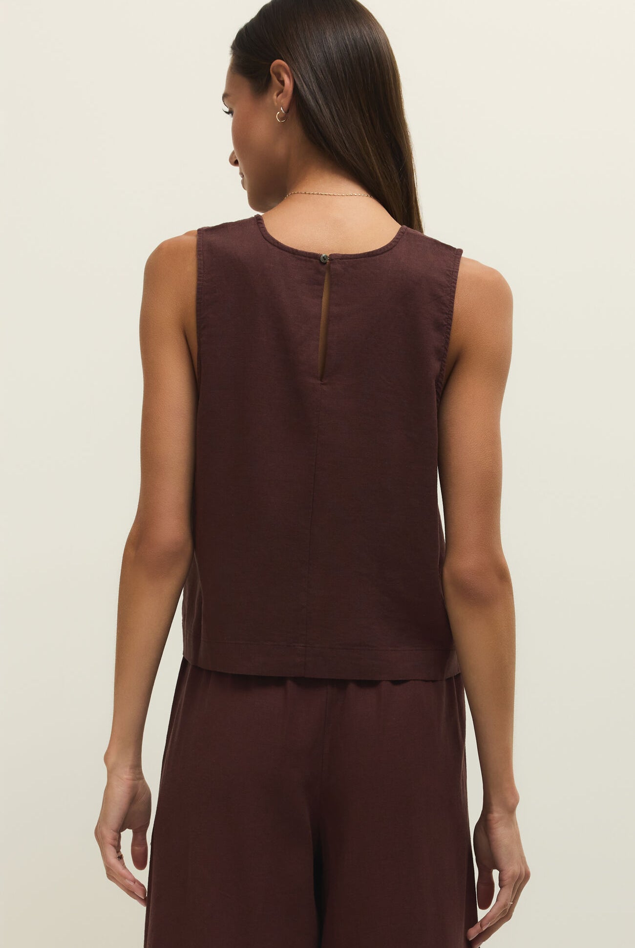 Sloane Linen Top-Tank Tops-Vixen Collection, Day Spa and Women's Boutique Located in Seattle, Washington