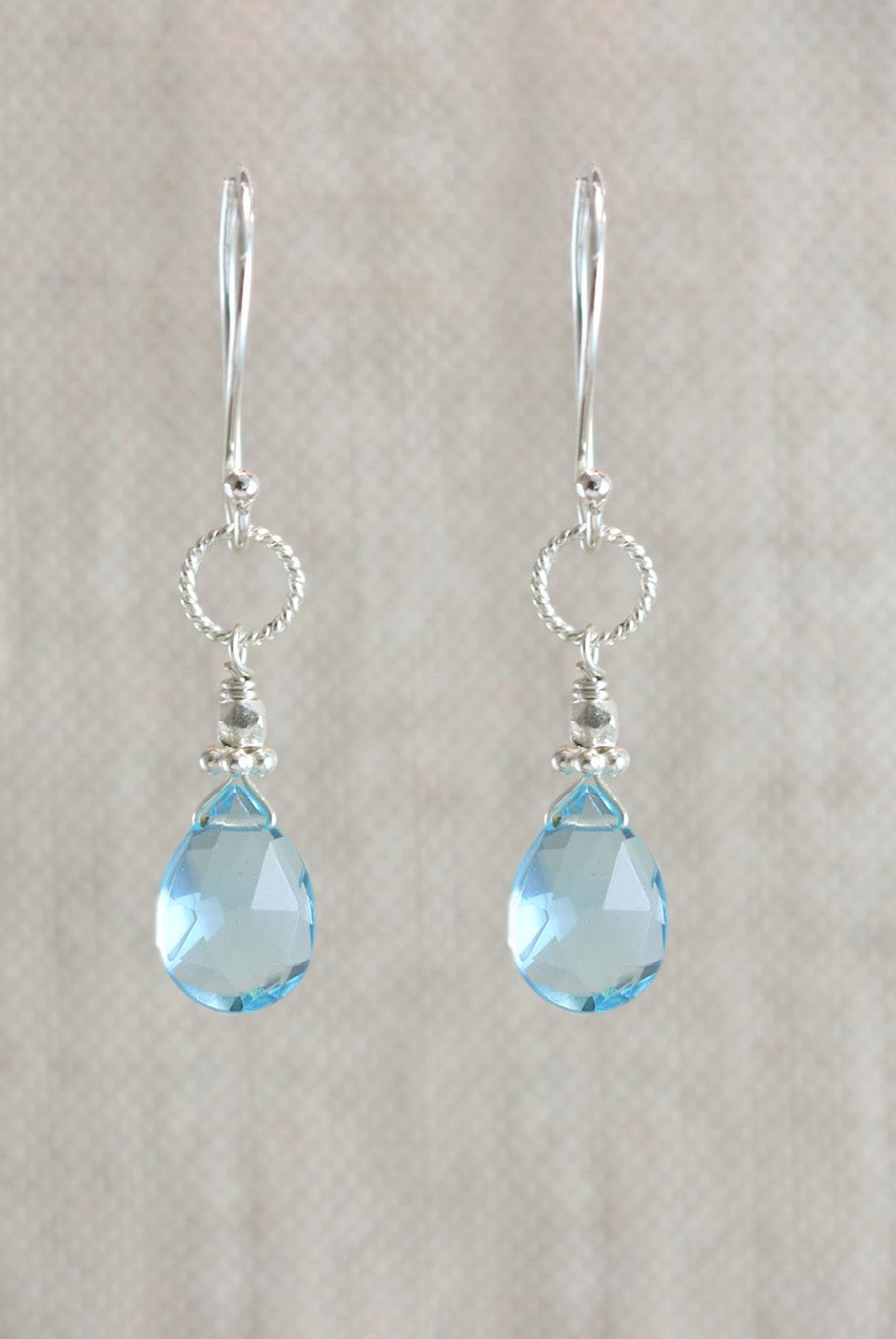 Swiss Blue Quartz Rope Link Earrings-Earrings-Vixen Collection, Day Spa and Women's Boutique Located in Seattle, Washington