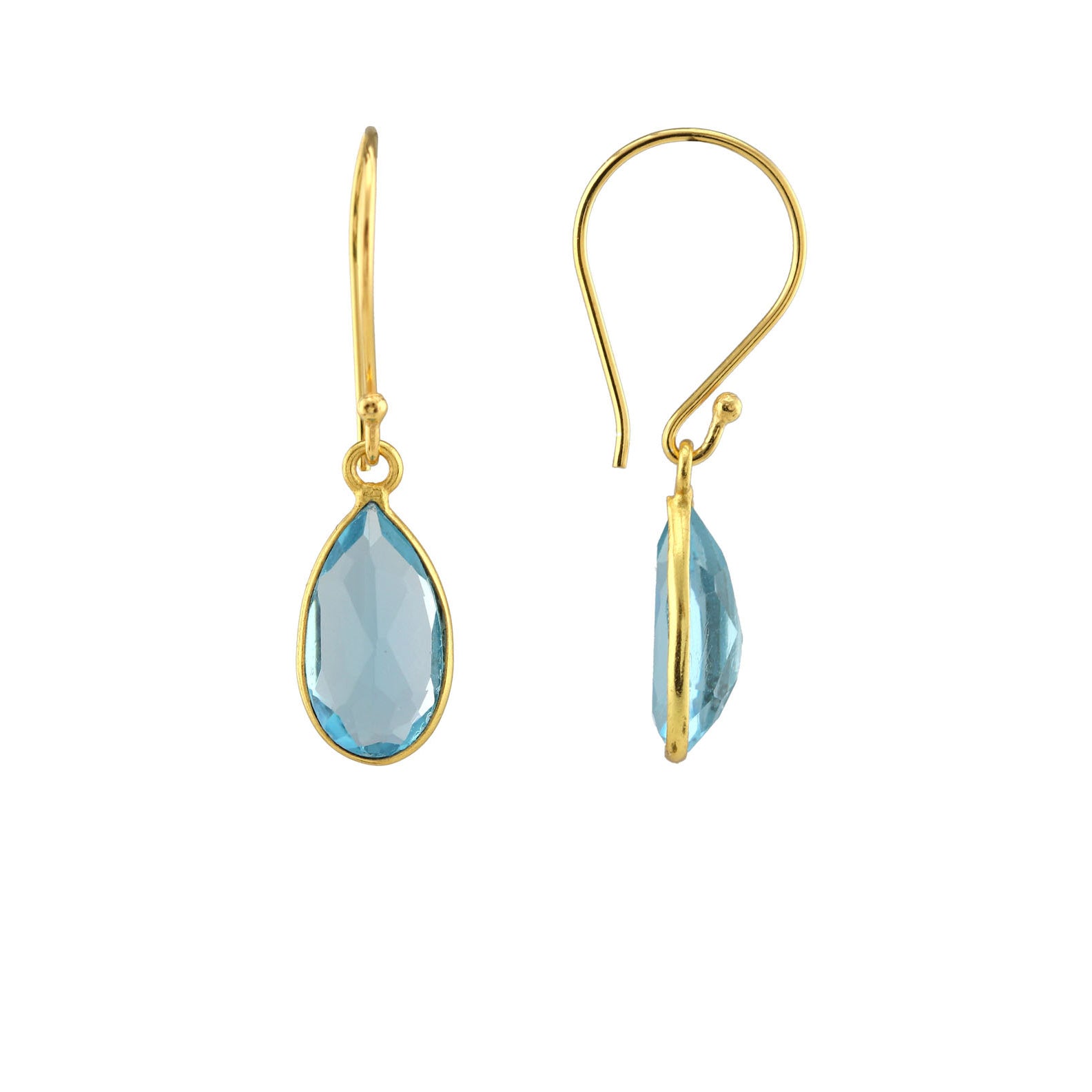 Swiss Blue Quartz Teardrop Earring-Earrings-Vixen Collection, Day Spa and Women's Boutique Located in Seattle, Washington