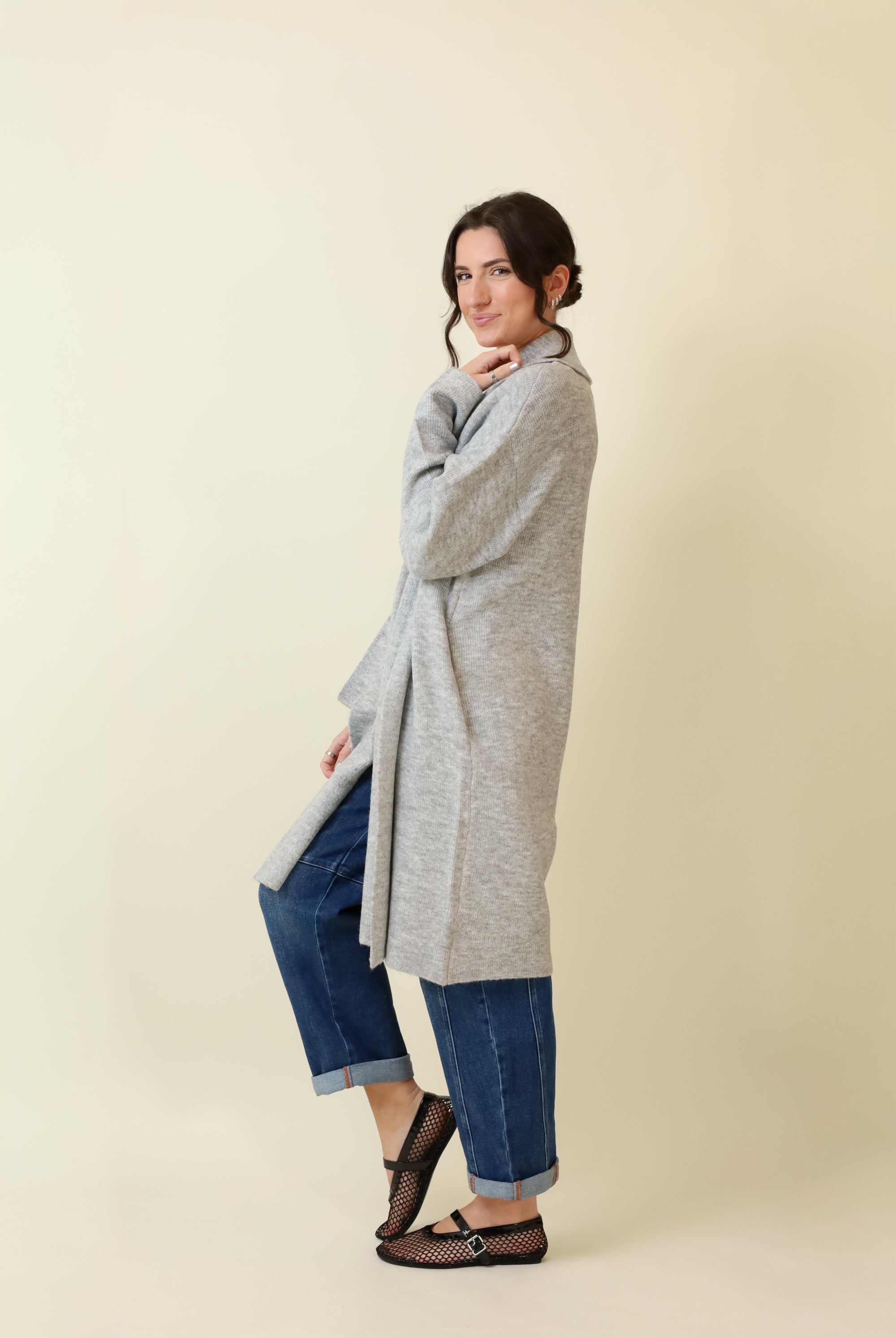 Longline Duster Sweater-Sweaters-Vixen Collection, Day Spa and Women's Boutique Located in Seattle, Washington